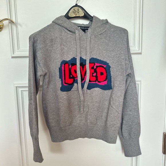 Bloomingdale’s AQUA x Kerri Rosenthal “Loved” Graphic Pullover Hoodie - Picture 2 of 5